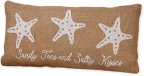 img 2 attached to 🌊 Coastal Charm: Sandy Toes and Salty Kisses Starfish 6 x 12 Burlap Decorative Throw Pillow