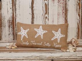 img 1 attached to 🌊 Coastal Charm: Sandy Toes and Salty Kisses Starfish 6 x 12 Burlap Decorative Throw Pillow