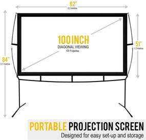 img 3 attached to 🎥 KHOMO GEAR Easy Assembly - Tool-Free - Jumbo 100 Inch 16:9 Portable Outdoor and Indoor Movie Theater Front and Rear Projector Screen with Stand Legs, GER-1153