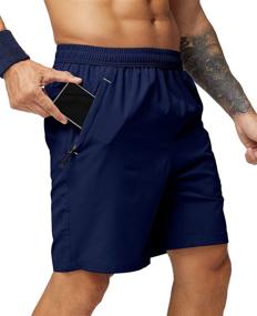 img 4 attached to 🏃 MIER Men's 7 Inch Quick Dry Running Shorts with Zipper Pocket, Elastic Waistband, Perfect for Athletic Workout, Exercise and Fitness