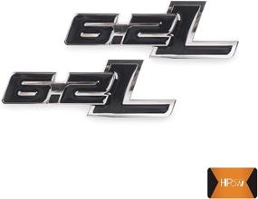 img 3 attached to 🔧 Набор из 2 черных металлических значков для грузовиков Ford F150 F250 F350 с двигателем 6,2 л