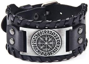 img 4 attached to Silver Viking Bracelet Nordic Vegvisir - Runic Compass Celtic Pagan Jewelry (Vegvisir Norse)