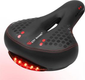 img 4 attached to 🚲 West Biking Gel Bike Seat, Dual Spring Bicycle Saddle Cushion with Memory Foam Padding, Waterproof Leather, Taillight for Safety - Comfortable, Breathable Fit for Men and Women Cyclists