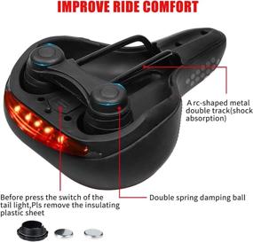 img 1 attached to 🚲 West Biking Gel Bike Seat, Dual Spring Bicycle Saddle Cushion with Memory Foam Padding, Waterproof Leather, Taillight for Safety - Comfortable, Breathable Fit for Men and Women Cyclists