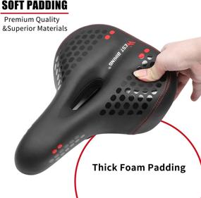 img 2 attached to 🚲 West Biking Gel Bike Seat, Dual Spring Bicycle Saddle Cushion with Memory Foam Padding, Waterproof Leather, Taillight for Safety - Comfortable, Breathable Fit for Men and Women Cyclists