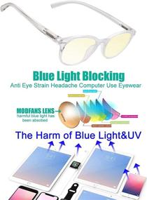 img 2 attached to Anti Blue Light Computer Glasses for Women - Protects Eyes, Reduces Migraines & Improves Sleep - Includes Case - 0.0x Magnification