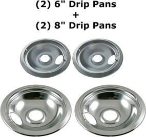 img 3 attached to 🍳 KITCHEN BASICS 101 316048413 & 316048414 Chrome Drip Pans for Frigidaire Kenmore - 2x 6-Inch & 2x 8-Inch Pans, 4 Pack