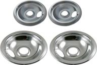 🍳 kitchen basics 101 316048413 & 316048414 chrome drip pans for frigidaire kenmore - 2x 6-inch & 2x 8-inch pans, 4 pack логотип