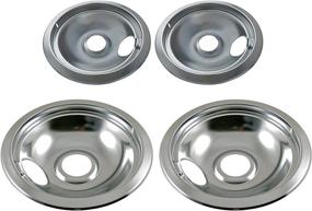 img 4 attached to 🍳 KITCHEN BASICS 101 316048413 & 316048414 Chrome Drip Pans for Frigidaire Kenmore - 2x 6-Inch & 2x 8-Inch Pans, 4 Pack