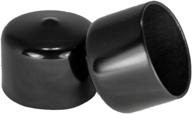 🔴 prescott plastics 1 1/2 inch round black vinyl end cap: flexible pipe post rubber cover (4-pack) логотип