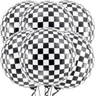 black white checkered balloons birthday logo