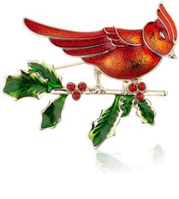 img 4 attached to 🐦 RareLove Cute Christmas Cardinal Bird Jewelry: Stunning Xmas Pins and Brooches for Women and Girls