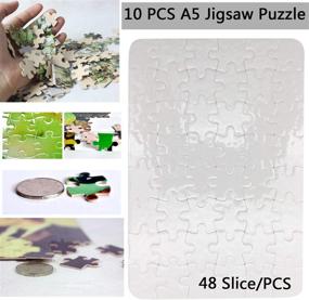 img 2 attached to 🧩 10 Sets Blank Sublimation A5 Jigsaw Puzzle with 48 Pieces: DIY Heat Press Transfer Crafts: Wholesale DIY Thermal Transfer Pearl Puzzle - Perfect Thermal Transfer Supplies