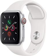 📱 apple watch series 5 (gps + cellular, 40mm) - серебристый корпус из алюминия с белым спортивным ремешком (renewed): оставайтесь на связи в движении! логотип