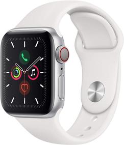 img 4 attached to 📱 Apple Watch Series 5 (GPS + Cellular, 40MM) - Silver Aluminum Case with White Sport Band (Renewed): Stay Connected on the Go!