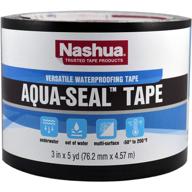 nashua 1529844 aqua-seal tape in black 💧 – 3 in x 5 yd: ultimate waterproof solution logo