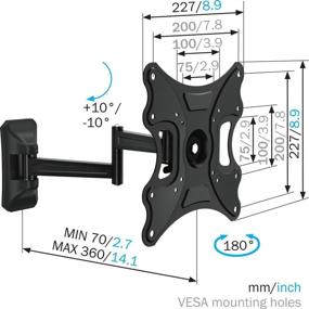 img 2 attached to 📺 MOUNT MASSIVE TV Wall Mount - Adjustable 180° Swivel and Tilt for 19-40 inch TVs, Black - Find the Perfect Fit for Your Next TV!