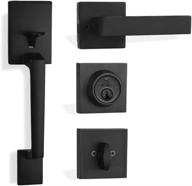 🚪 matte black finish entry door handleset - single cylinder lever handleset for entrance and front doors - modern design for left and right-handed doors logo