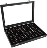 💍 siveit ring case: 100-slot ring box storage organizer for jewelry - modern design in pu leather, black logo