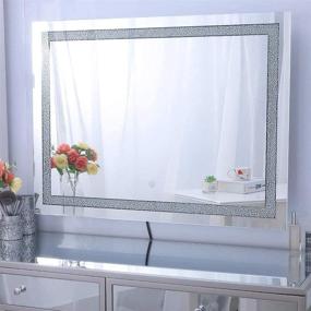 img 3 attached to 🪞 Chende 32'' x 24'' Crystal Bathroom Mirror: Stylish, Dimmable LED Vanity Mirror for Bathroom & Bedroom