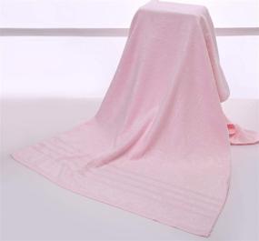 img 3 attached to Petal Pink Home Bath Towel Set - Ultra Soft & Highly Absorbent 100% Bamboo Fiber, Fade-Resistant - Includes 2 Bath Towels, 2 Hand Towels, 2 Wash Cloths