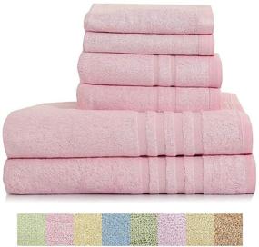 img 4 attached to Petal Pink Home Bath Towel Set - Ultra Soft & Highly Absorbent 100% Bamboo Fiber, Fade-Resistant - Includes 2 Bath Towels, 2 Hand Towels, 2 Wash Cloths
