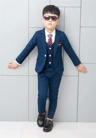 img 2 attached to Boys 4-Piece Slim Fit Dresswear Suit Set for Christmas Formal Events