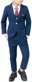 img 4 attached to Boys 4-Piece Slim Fit Dresswear Suit Set for Christmas Formal Events