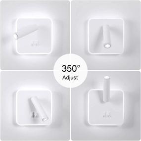 img 3 attached to 🔦 KAWELL 8W LED Wall Sconce: Modern Indoor Reading Spotlight with On/Off Switch, 3W LED Wall Spotlight, 350° Swivel - Perfect for Living Room, Bedroom, Study Room - White 6000K