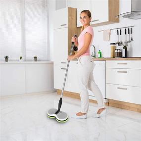 img 1 attached to 🧹 Gladwell Cordless Rechargeable Electric Mop: Effective Floor Cleaner and Scrubber | Dual Head Spin Rotating Design | 3 in 1 Extendable Handle for Wood, Tile, Marble, Stone, Vinyl, and Laminated Flooring