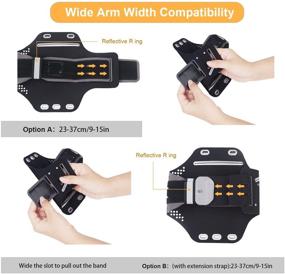 img 1 attached to 📱 Ddida Sports Armband with Fingerprint Touch for iPhone 11 Pro Max, XS, 8, 8+, 7, 7+, 6S, 6S+, 6, 6+ & iPod, Galaxy S6, S6 Edge, S5 - Black Armband with Hidden Key Pockets