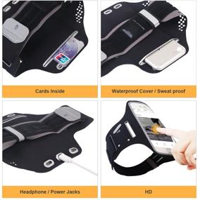 img 2 attached to 📱 Ddida Sports Armband with Fingerprint Touch for iPhone 11 Pro Max, XS, 8, 8+, 7, 7+, 6S, 6S+, 6, 6+ & iPod, Galaxy S6, S6 Edge, S5 - Black Armband with Hidden Key Pockets