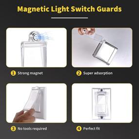 img 2 attached to 🔒 Child-Proofing Magnetic Light Switch Guard Cover - White, Pack of 2