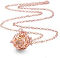 🔒 eudora rose gold plated lockets pendant necklace with 18mm harmony ball sound chime logo