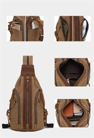 img 1 attached to 🎒 Versatile Canvas Sling Bag Crossbody Backpack: The Perfect Casual Daypack Solution