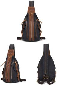 img 2 attached to 🎒 Versatile Canvas Sling Bag Crossbody Backpack: The Perfect Casual Daypack Solution