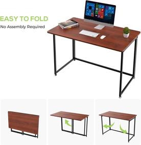 img 2 attached to 🏢 Eureka Ergonomic 43-Inch Folding Computer Desk: No-Assembly Cherry Design for Effortless Home Office Setup