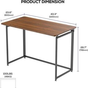 img 3 attached to 🏢 Eureka Ergonomic 43-Inch Folding Computer Desk: No-Assembly Cherry Design for Effortless Home Office Setup