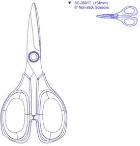 img 3 attached to 🧵 DREAMSTITCH 6 inch Teflon Coated Non-Stick Stainless Steel Sewing Scissors - Professional, All-Purpose, Comfort Grip - Made in Taiwan