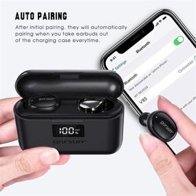 img 2 attached to Gorsun True Wireless Earbuds: 100 Hrs Playtime, Waterproof TWS Stereo Earphones with LED Display Charging Case