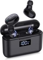 gorsun true wireless earbuds: 100 hrs playtime, waterproof tws stereo earphones with led display charging case logo