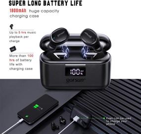 img 3 attached to Gorsun True Wireless Earbuds: 100 Hrs Playtime, Waterproof TWS Stereo Earphones with LED Display Charging Case