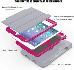 img 3 attached to iPad Mini case iPad Mini 2 case iPad Mini 3 case DUNNO Heavy Duty Full Body Rugged Protective Case with Auto Sleep/Wake Up Stand Folio & Three Layer Design for Apple iPad Mini 1/2/3 (Grey/Rose)