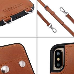 img 1 attached to LuckyCoin Crossbody Phone Case XS MAX: Vintage Genuine Leather Wallet with Card Holders & Removable Strap – Brown