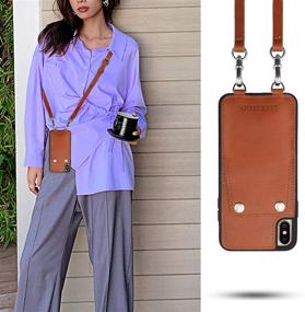 img 4 attached to LuckyCoin Crossbody Phone Case XS MAX: Vintage Genuine Leather Wallet with Card Holders & Removable Strap – Brown