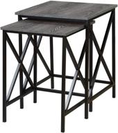 🌧️ convenience concepts tucson nesting end tables: weathered gray/black - perfect blend of style and function logo