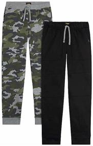 img 1 attached to Lee Youth Boy's 2 Pack Durable Knee Jogger Pant
