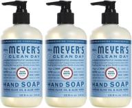 жидкое мыло для рук mrs. meyer's clean day: формула без жестоких испытаний и биодеградируемая с эфирными маслами, аромат дождевой воды - 12,5 унций, набор из 3 шт. логотип