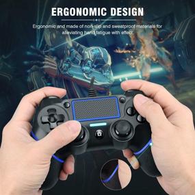 img 1 attached to 🎮 Голубой проводной игровой контроллер Blue ORDA с двигателями движения, мини-светодиодными индикаторами и анти-скользящим дизайном для улучшенного игрового опыта.