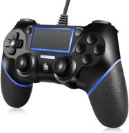 🎮 голубой проводной игровой контроллер blue orda с двигателями движения, мини-светодиодными индикаторами и анти-скользящим дизайном для улучшенного игрового опыта. логотип